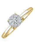 The Diamond Store White 0.25ct Lab Diamond Cluster Solitaire Ring
