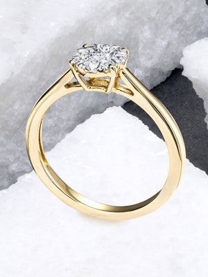 The Diamond Store White Lab Diamond Cluster Solitaire Engagement Ring 0.25ct