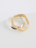 Gold/Silver Tone Wave Rings 2 Pack