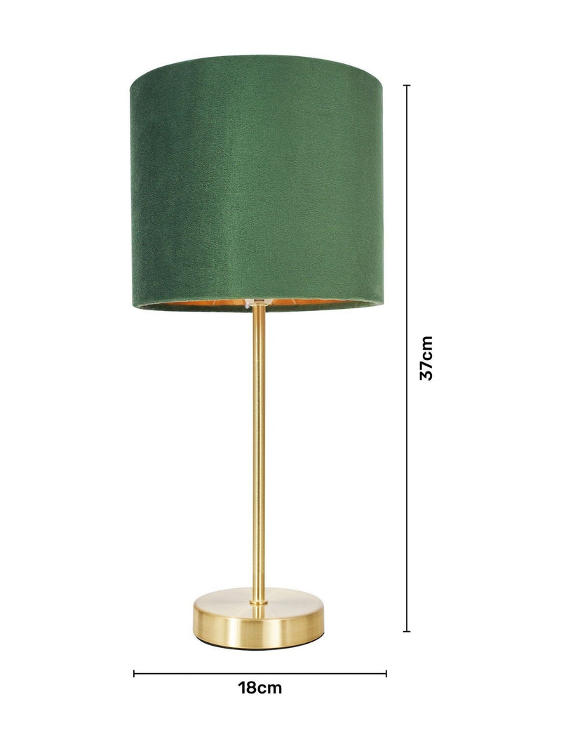 BHS emerald green velvet table lamp 37cm - British product