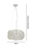 BHS crystal rings pendant ceiling light, chrome finish, imported from the UK