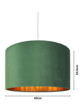 BHS emerald green velvet lampshade 40cm - British product