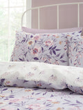 Catherine Lansfield Lilac Isadora Floral reversible duvet cover set - British product