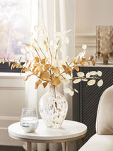 Next Gold Artificial Eucalyptus Bouquet and Confetti Vase Table Decoration 50cm- Buy online at McGrocer
