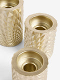 Gold hex tiered tea light candle holders set of 3 (British brand)