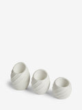 Set of 3 White Pleat Tea Light Candle Holders