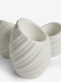 Set of 3 White Pleat Tea Light Candle Holders