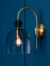 Next BHS Visconte Vietri Satin Brass 1 Light Glass Wall Light- Buy online at McGrocer
