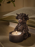 Bronze Hamish The Highland Cow tea light candle holder - British product