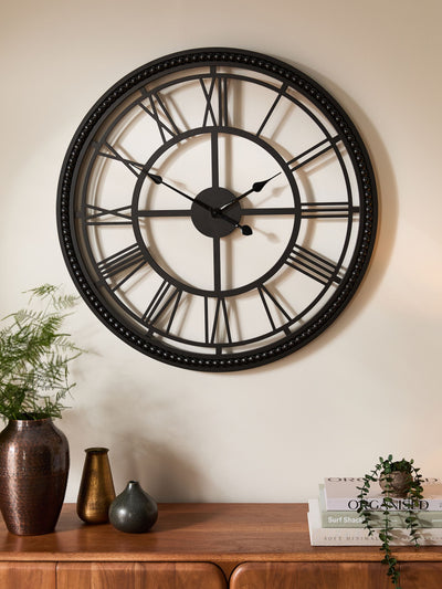 Next Black Bobbin Wall Clock 75cm- Buy online at McGrocer