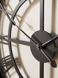 Black bobbin wall clock with 75cm diameter - British product