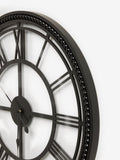 Black bobbin wall clock with 75cm diameter - British product