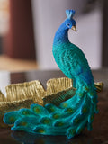 Teal blue peacock decorative bowl 15.5cm height (British brand)