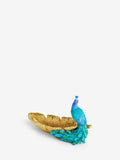 Teal blue peacock decorative bowl 15.5cm height (British brand)