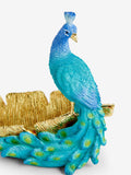 Teal blue peacock decorative bowl 15.5cm height (British brand)