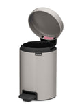 Brabantia pedal bin soft grey 3 litre, imported from the UK