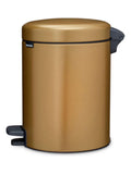 Brabantia pedal bin warm brass 5 litre, imported from the UK