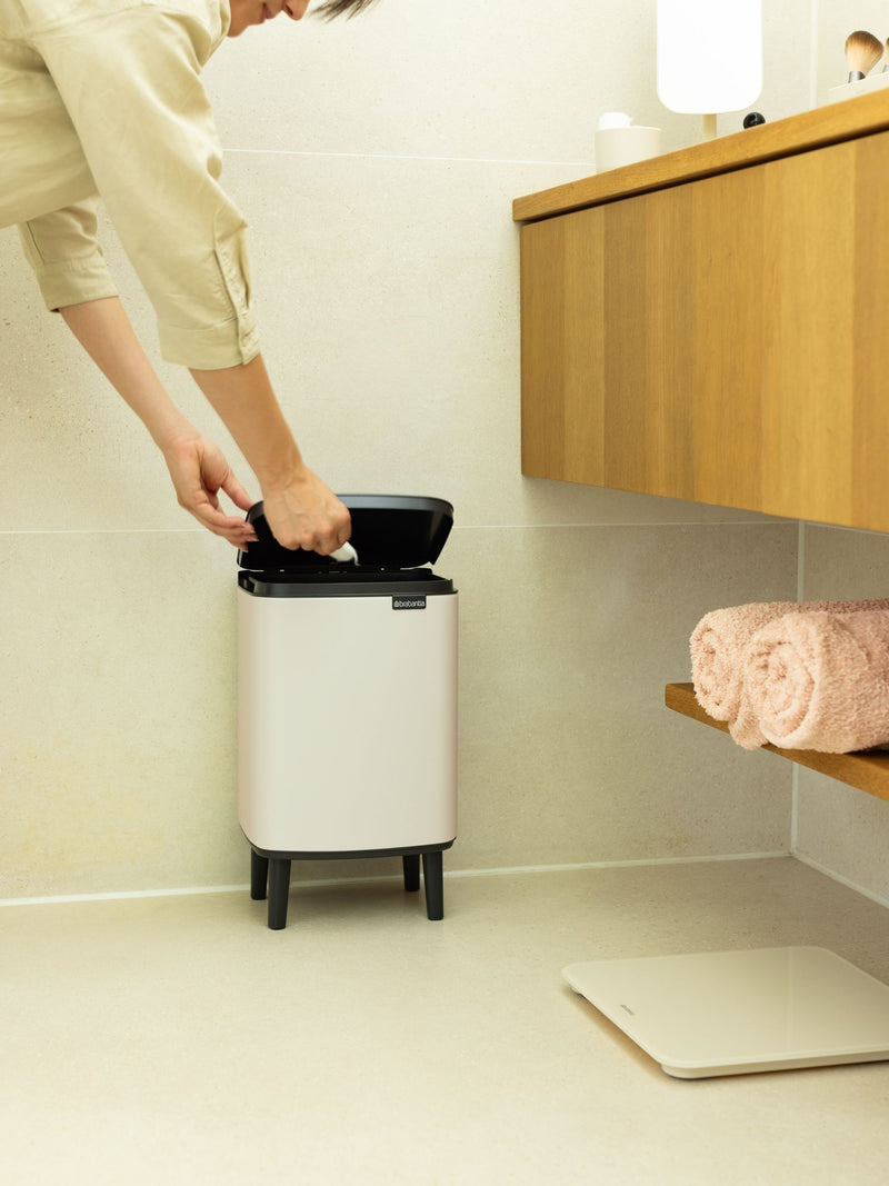 Brabantia soft beige waste bin 7L, imported from the UK