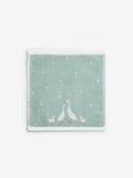 Teal blue geese face cloths, 100% cotton, imported from the UK