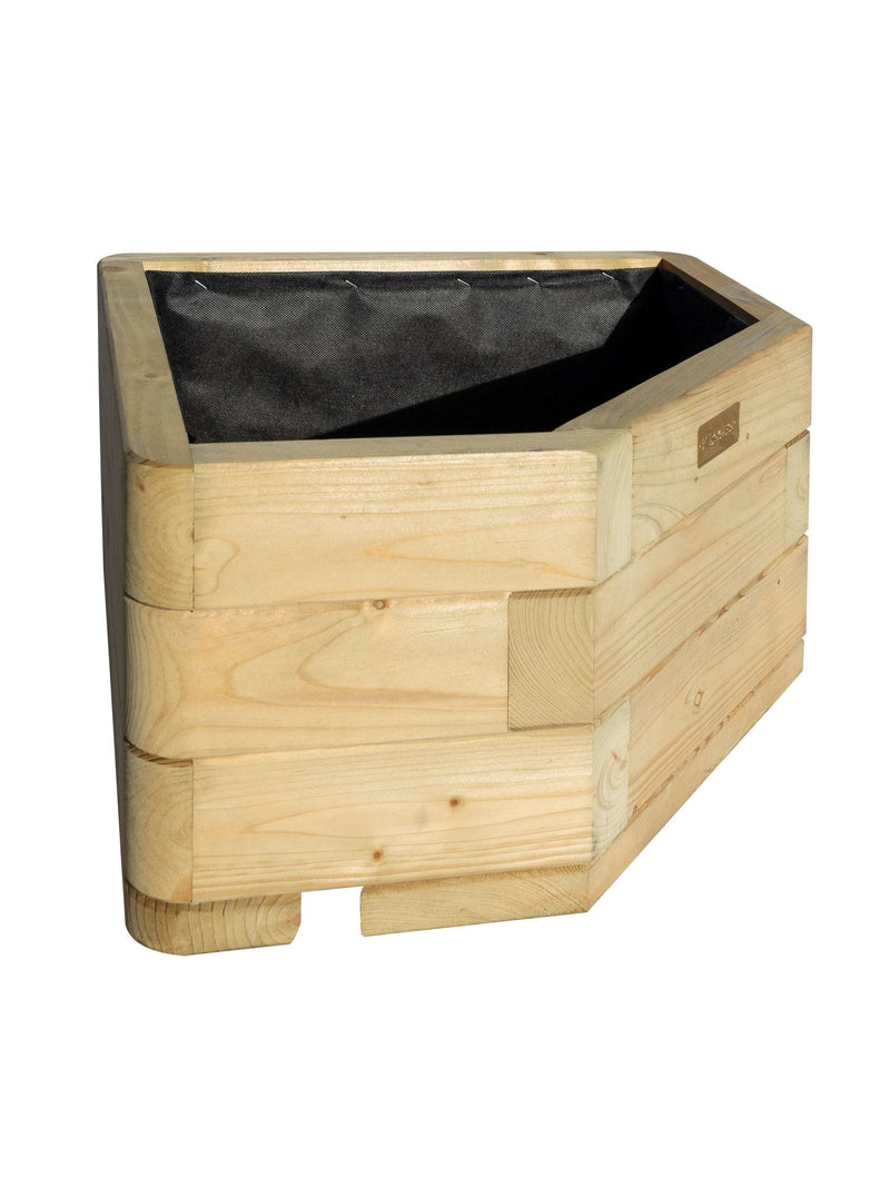 Rowlinson natural Marberry corner garden planter 30x50x50cm - British product