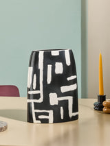Next MADE.COM Monochrome Kian Hand Painted Decorative Vase 28.5cm- Buy online at McGrocer