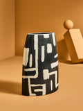 MADE.COM Monochrome Kian hand painted vase 28.5cm, imported from the UK