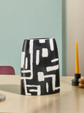MADE.COM Monochrome Kian hand painted vase 28.5cm, imported from the UK