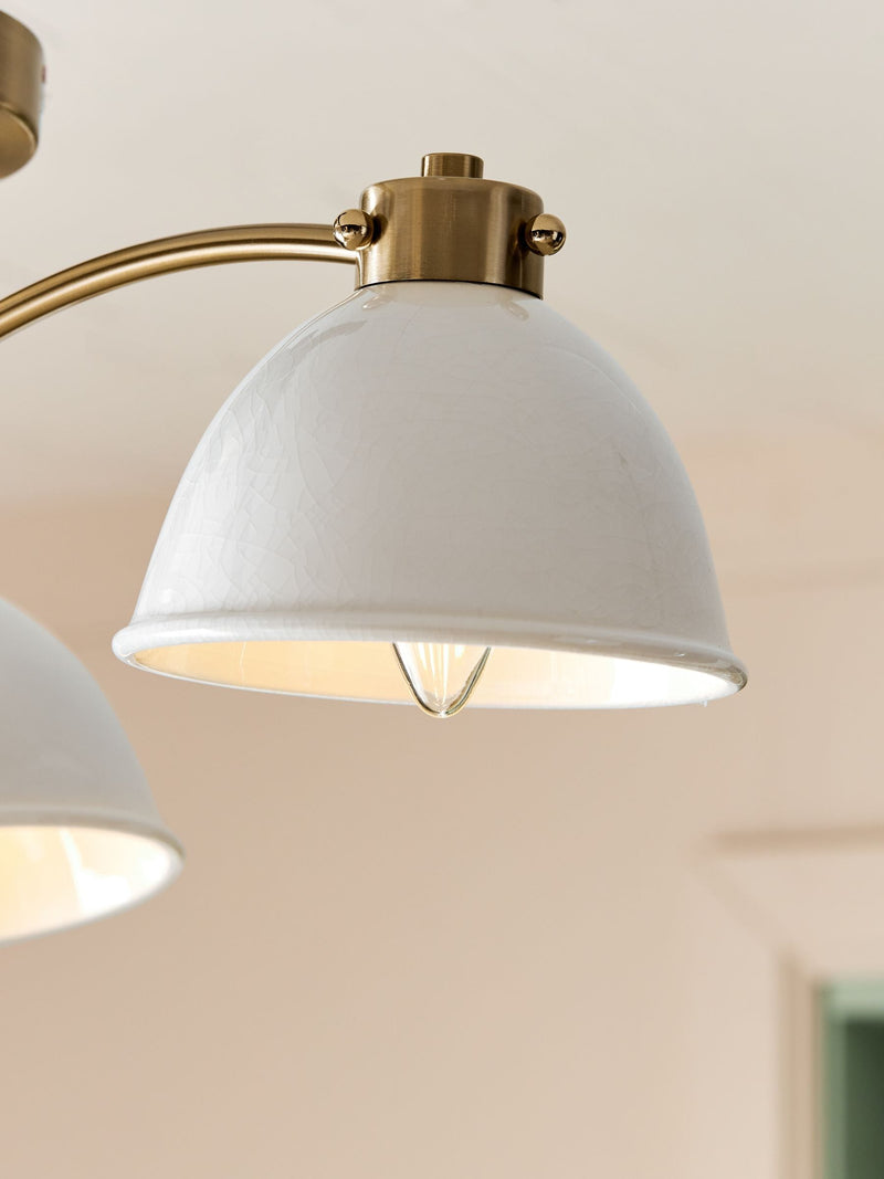 Cream Beckley spare glass shade for ceiling light - British product