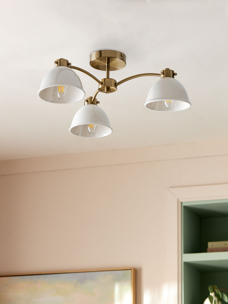 Cream Beckley spare glass shade for ceiling light - British product