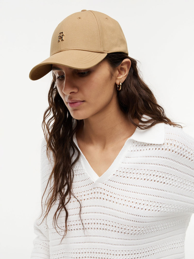 Tommy Hilfiger Brown Monogram Twill Baseball Cap