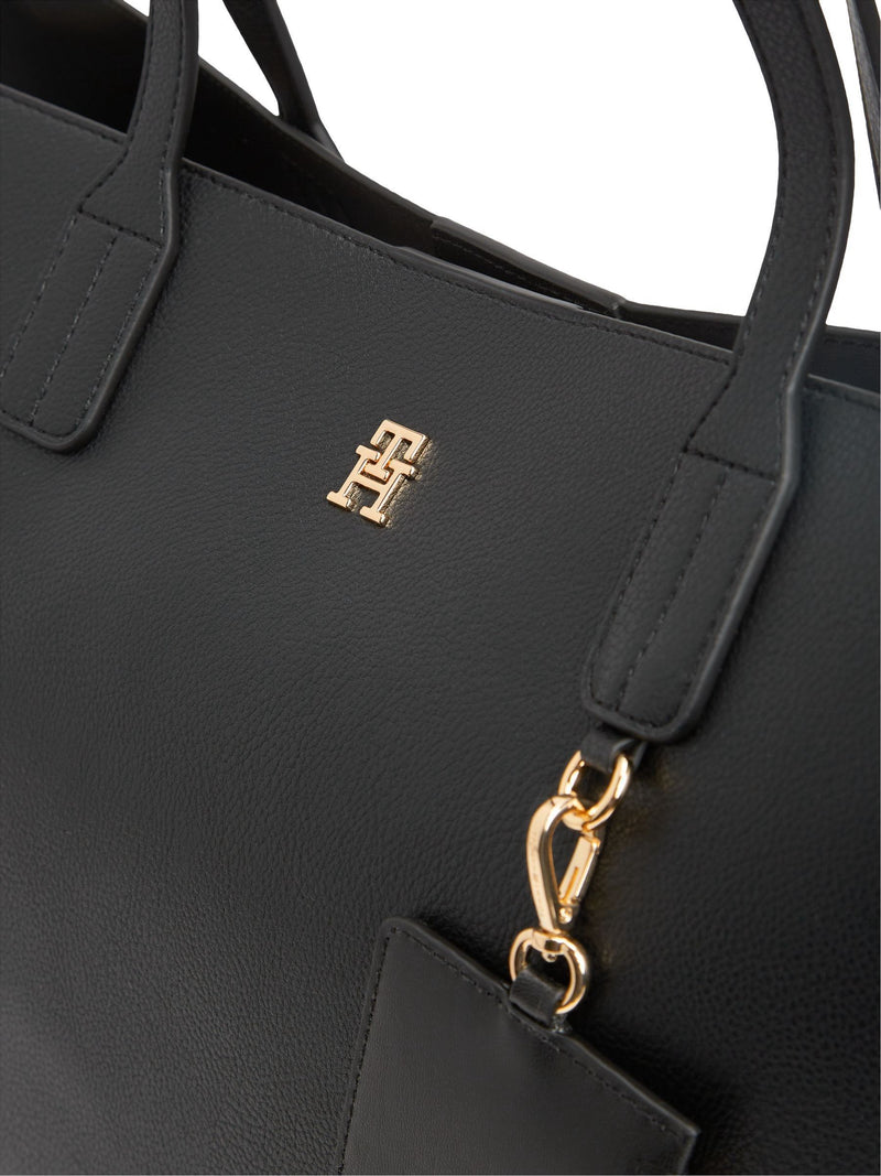 Tommy Hilfiger black monogram tote bag, imported from the UK