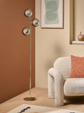 MADE.COM Globe floor light grey brass 160cm, imported from the UK
