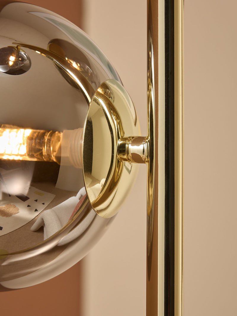 MADE.COM Globe floor light grey brass 160cm, imported from the UK