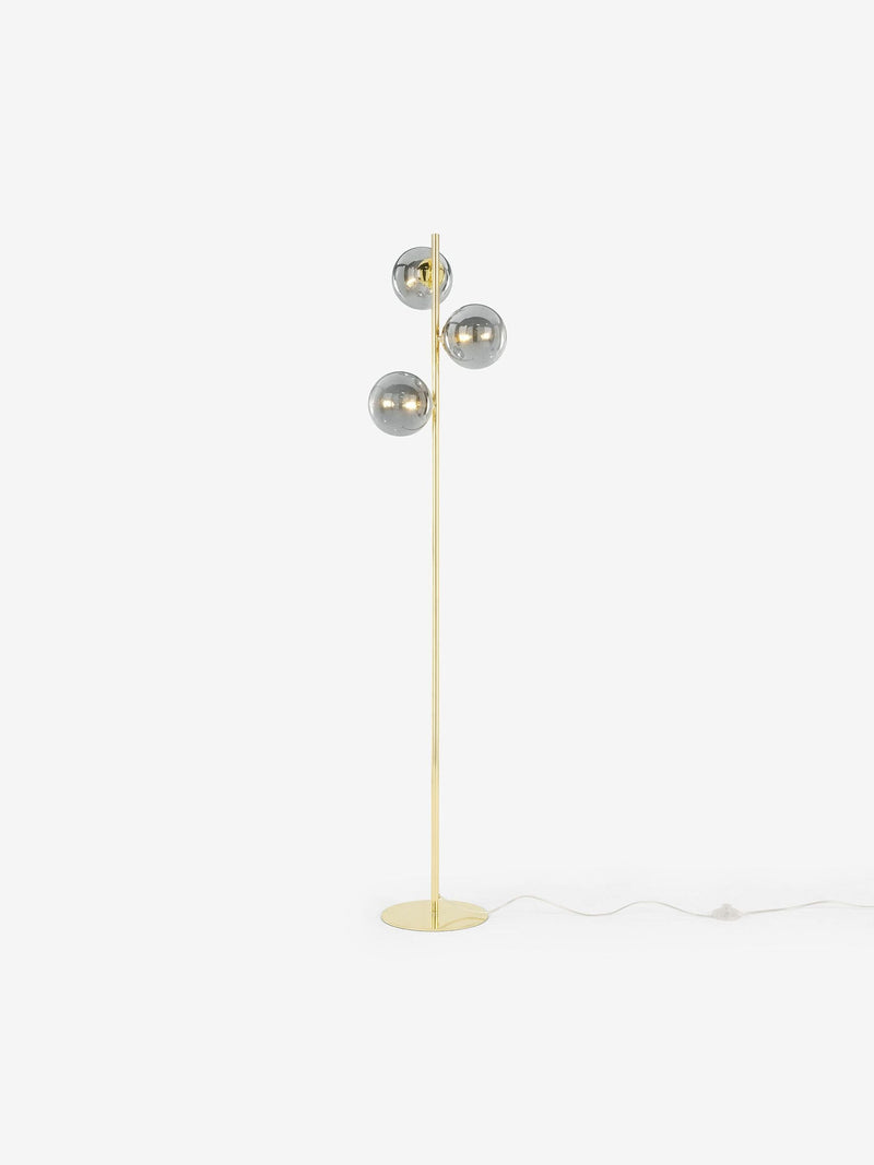 MADE.COM Globe floor light grey brass 160cm, imported from the UK