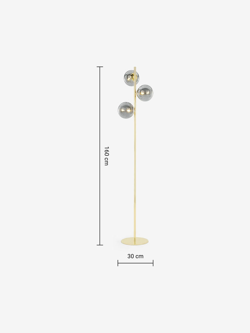 MADE.COM Globe floor light grey brass 160cm, imported from the UK
