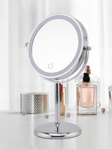 Next Showerdrape Chrome Iris LED Vanity Mirror Round 3x Magnification Reversible Makeup Mirror- Buy online at McGrocer
