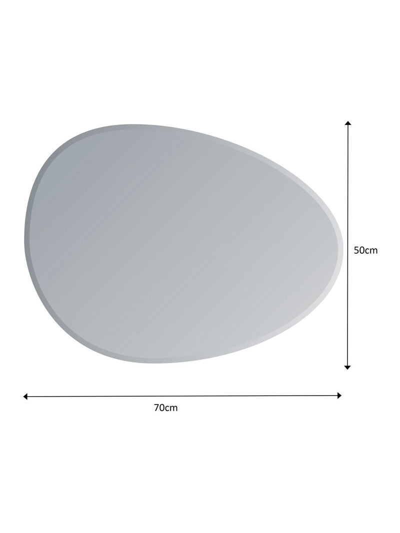 Showerdrape pebble shaped bathroom mirror large 70x50cm, UK version