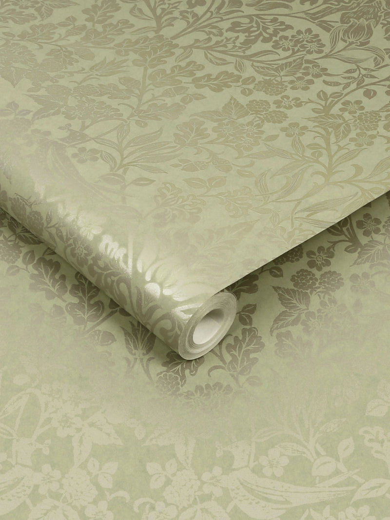Graham & Brown Sage Hartley Damask wallpaper 10m roll (British brand)