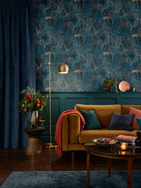 Next Graham & Brown Navy New Eden 10M Wallpaper- Buy online at McGrocer