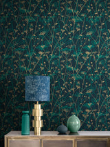 Next Clarissa Hulse Kingfisher Gold Wild Chervil Wallpaper 10m x 52cm- Buy online at McGrocer