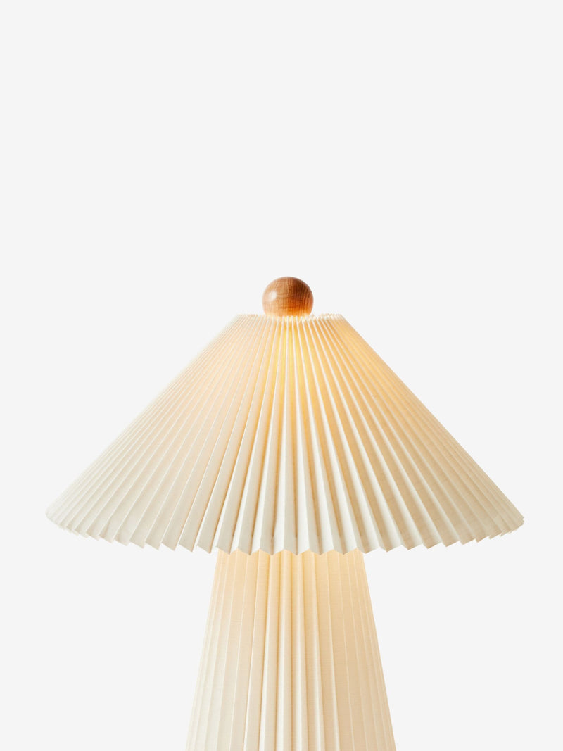 MADE.COM cream Lila pleated table lamp 52cm - British product