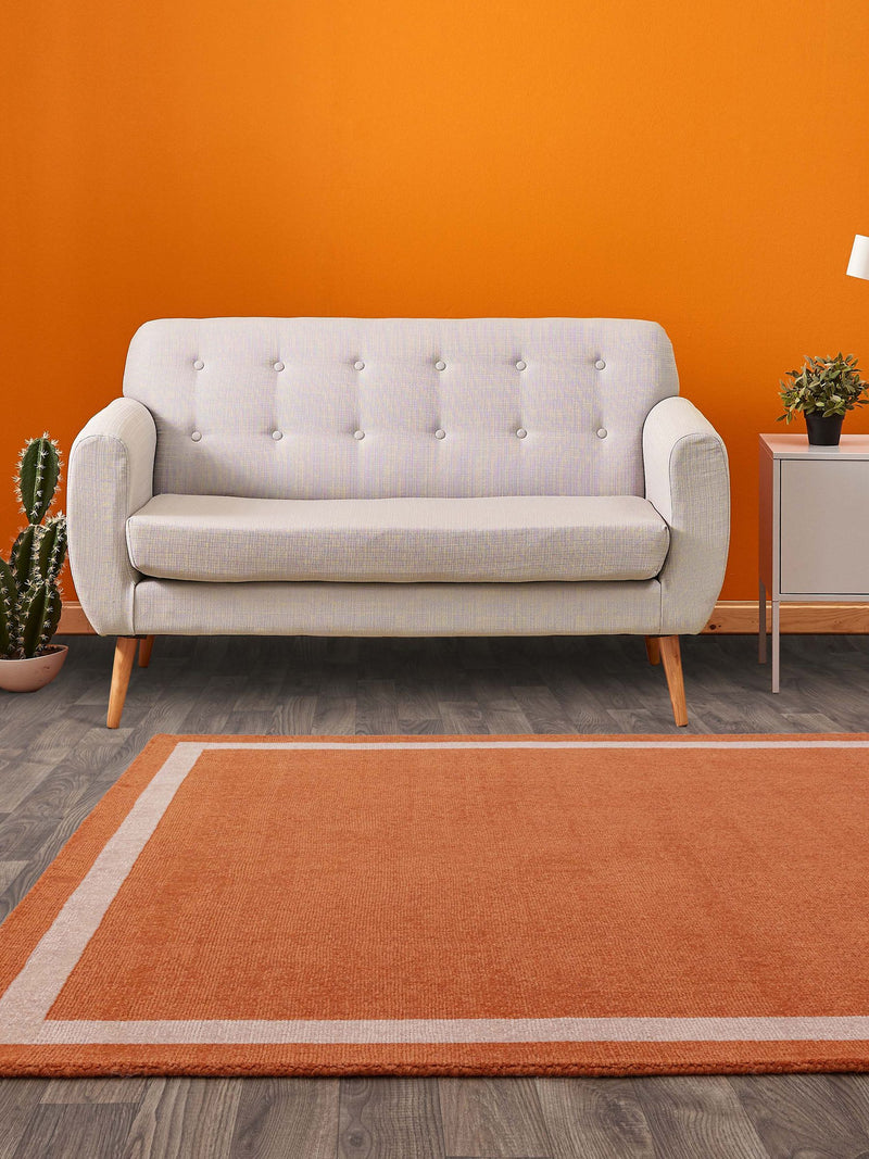 Asiatic Rugs orange Albi border wool rug 120x170cm (British brand)