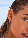 Silver tone stainless steel huggie hoop earrings (British brand)