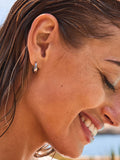 Silver tone stainless steel huggie hoop earrings (British brand)