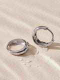 Silver tone stainless steel huggie hoop earrings (British brand)