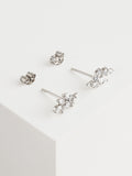 Sterling silver leaf cubic zirconia stud earrings (British brand)