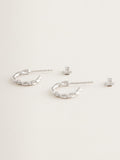 Sterling silver twist hoop earrings (British brand)
