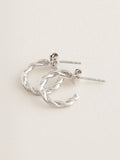 Sterling silver twist hoop earrings (British brand)