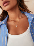 Sterling silver initial cubic zirconia necklace (British brand)