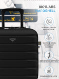 Flight Knight black ABS underseat cabin luggage 45x36x20cm, imported from the UK
